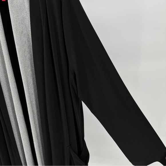 IC By Connie K Womens Jacket Cardigan Size XL Flowy Lagenlook Layered Knit Black - Picture 5 of 13